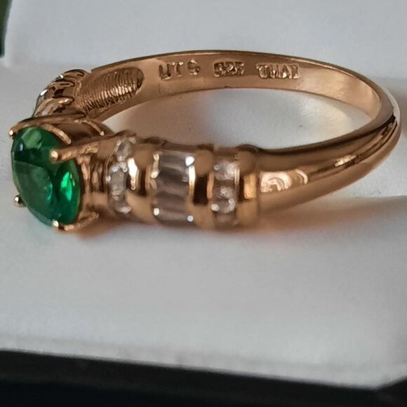 UTC Gold 925 Sterling Silver Ring Size 8 - Picture 10 of 11